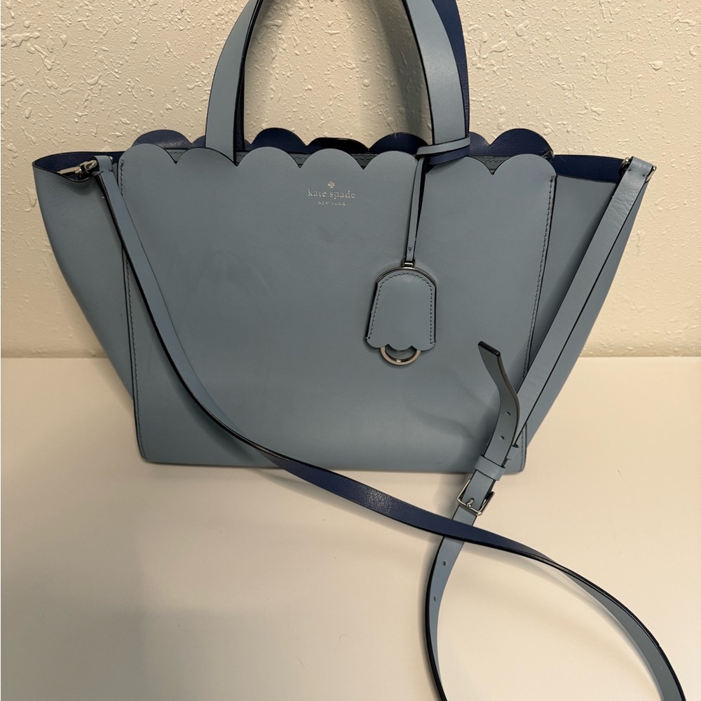 Kate Spade Light Blue Scalloped Satchel